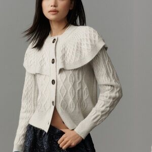 Design History Cable-Knit Cape Cardigan Sweater size L